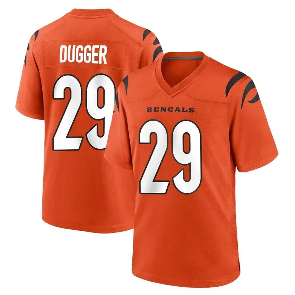 C.Bengals #29 Kyle Dugger Player Orange Home Game Jdoa Stitched Jerseys