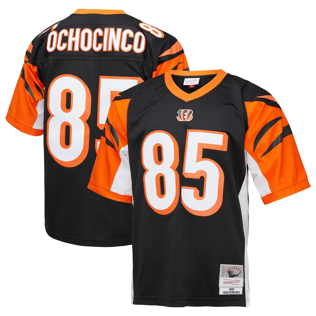 C.Bengals #85 Chad Johnson Player Black Mitchell & Ness Replica Jdoa Stitched Jerseys