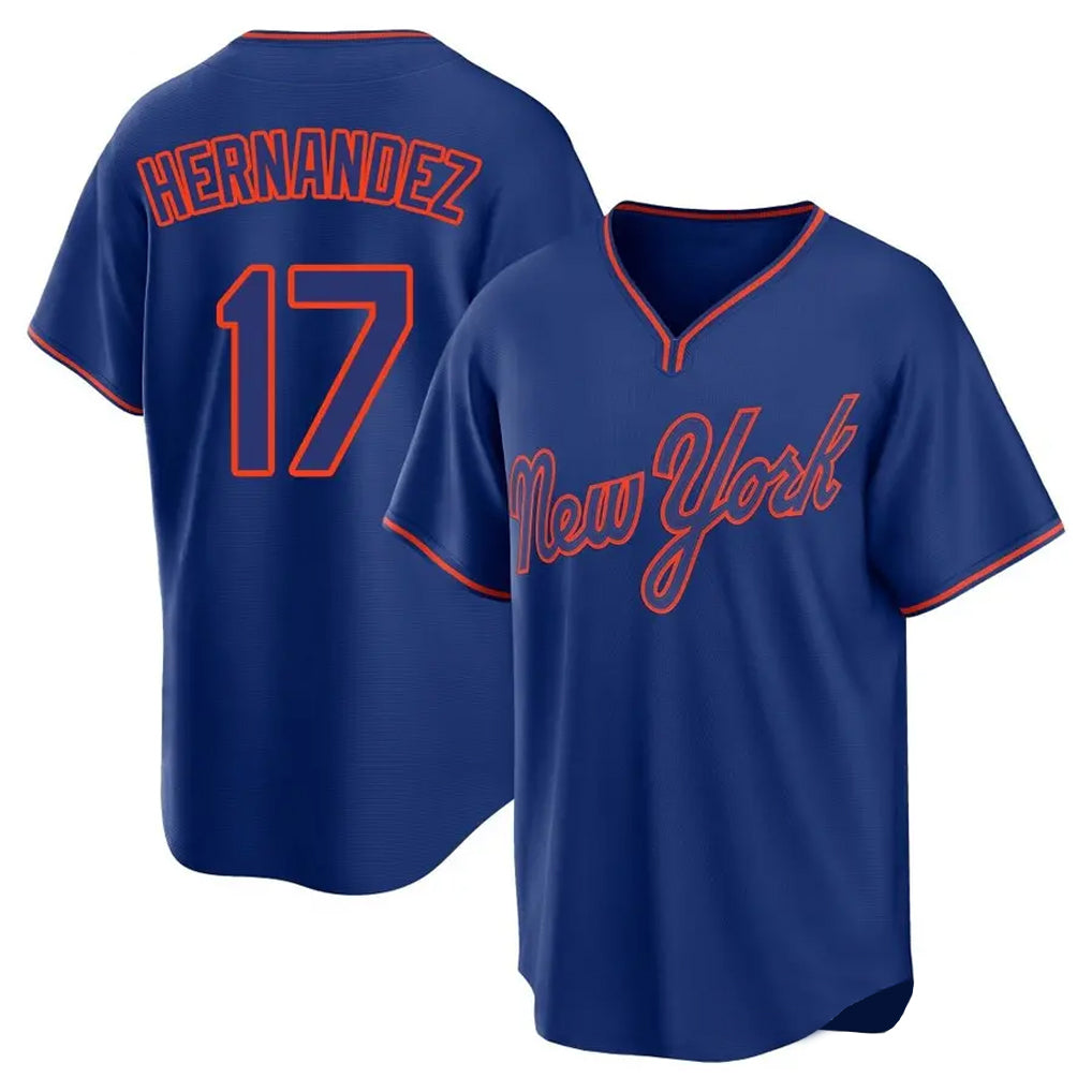 NY.Mets #17 Keith Hernandez Player Royal T-shirt Home Game Jdoa Stitched Jerseys