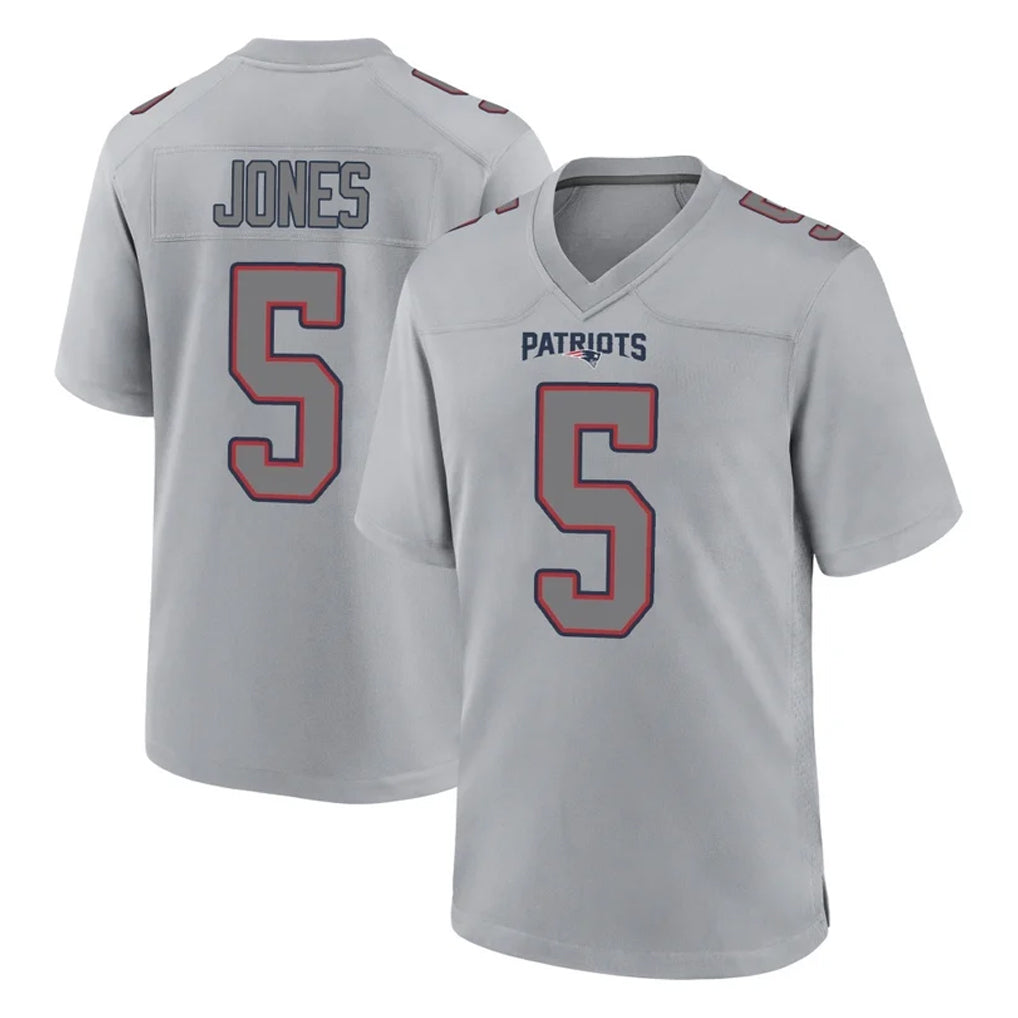 NE.Patriots #5 Dre'Mont Jones Player Gray Fashion Limited Home Game Jdoa Stitched Jerseys
