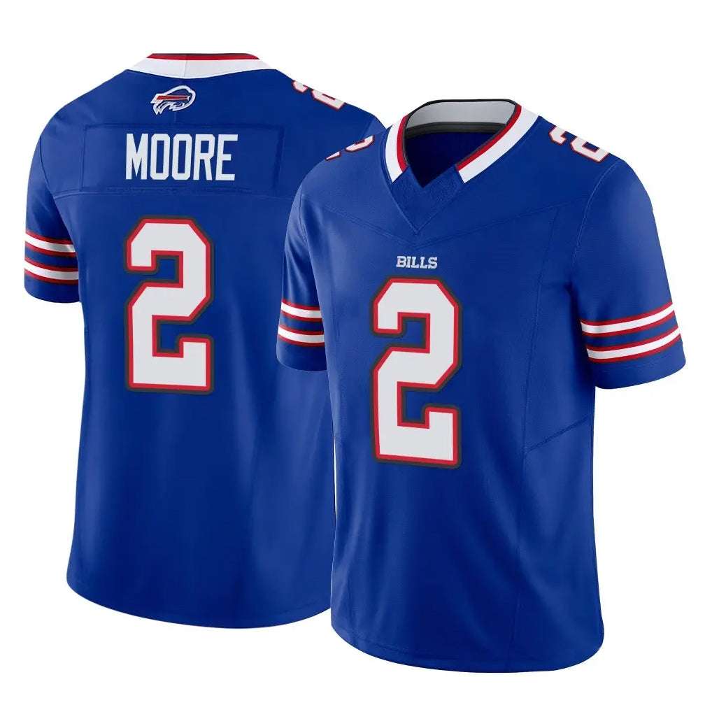 B.Bills #2 DJ Moore Player Royal Vapor F.U.S.E. Limited Home Game Jdoa Stitched Jerseys