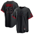 C.Reds #28 Eugenio Su¨¢rez Player Black City Connect Home Game Jdoa Stitched Jerseys