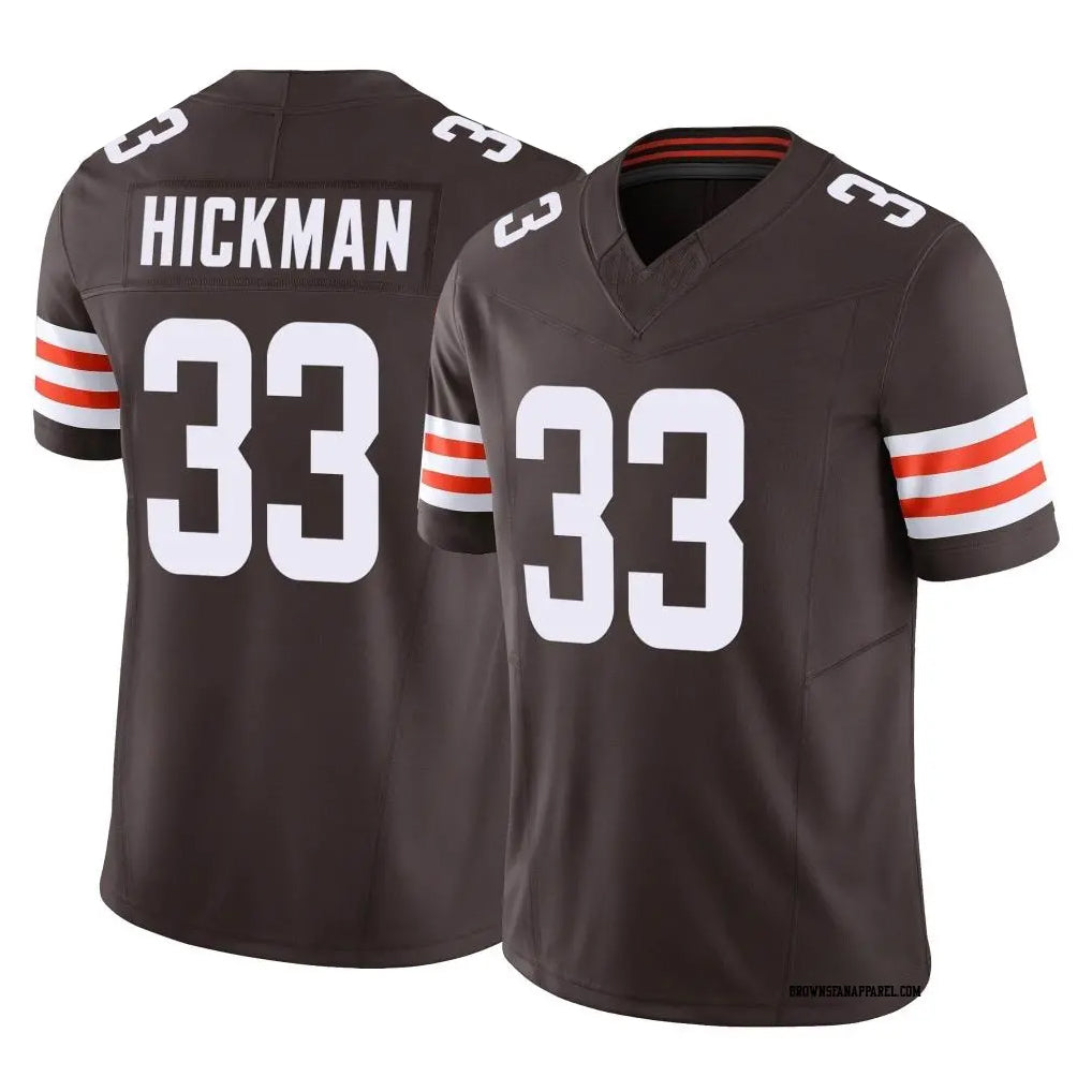 C.Browns #33 Ronnie Hickman Player Brown Vapor F.U.S.E. Limited Home Game Jdoa Stitched Jerseys