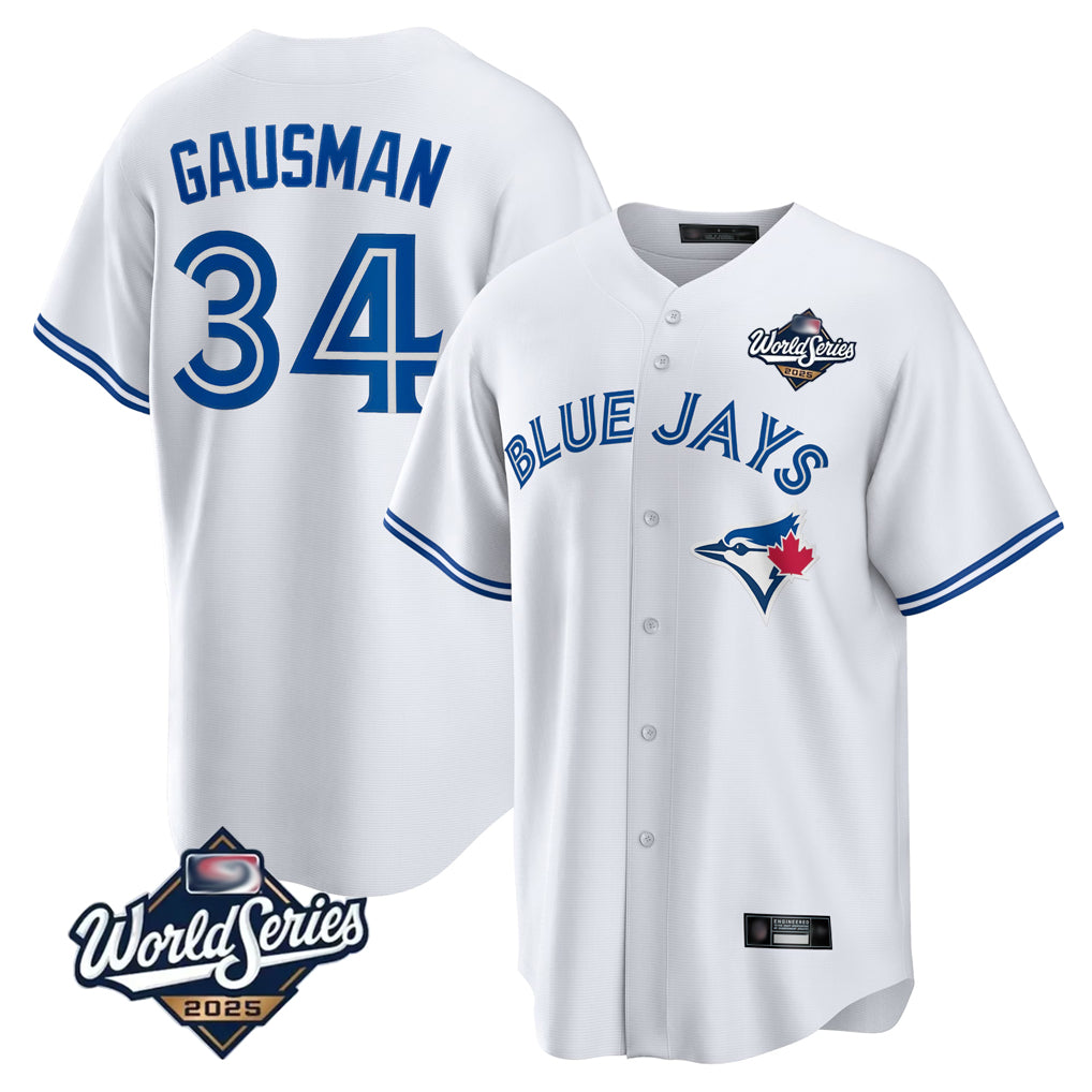 T.Blue Jays #34 Kevin Gausman Player White 2025 American League All Jdoa Stitched Jersey