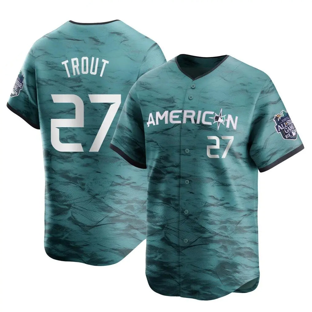 LA.Angels #27 Mike Trout Player Teal Limited American League Game Vapor Premier All-Star Jdoa Stitched Jerseys