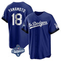 LA.Dodgers #18 Yoshinobu Yamamoto Player Royal World Series Meet City Connect Home Game Jdoa Stitched Jerseys