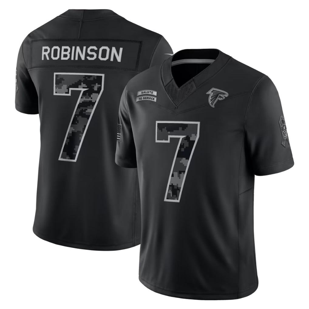 Hdoa A.Falcons #7 Bijan Robinson Player Black Limited 2026 Salute to Service Home Game Stitched Jerseys