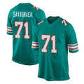 M.Dolphins #71 Jonah Savaiinaea Player Aqua Alternate Home Game Jdoa Stitched Jerseys