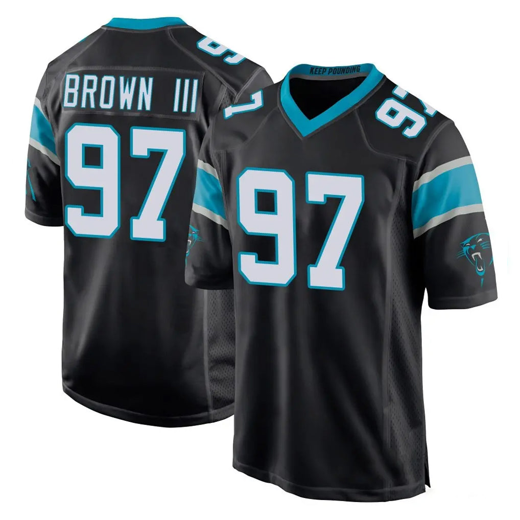 C.Panthers #97 Bobby Brown III Player Black Home Game Jdoa Stitched Jerseys