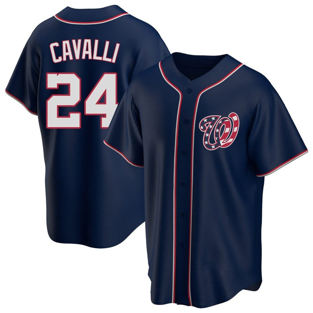 W.Nationals #24 Cade Cavalli Player Navy Blue Replica Game Jdoa Stitched Jerseys