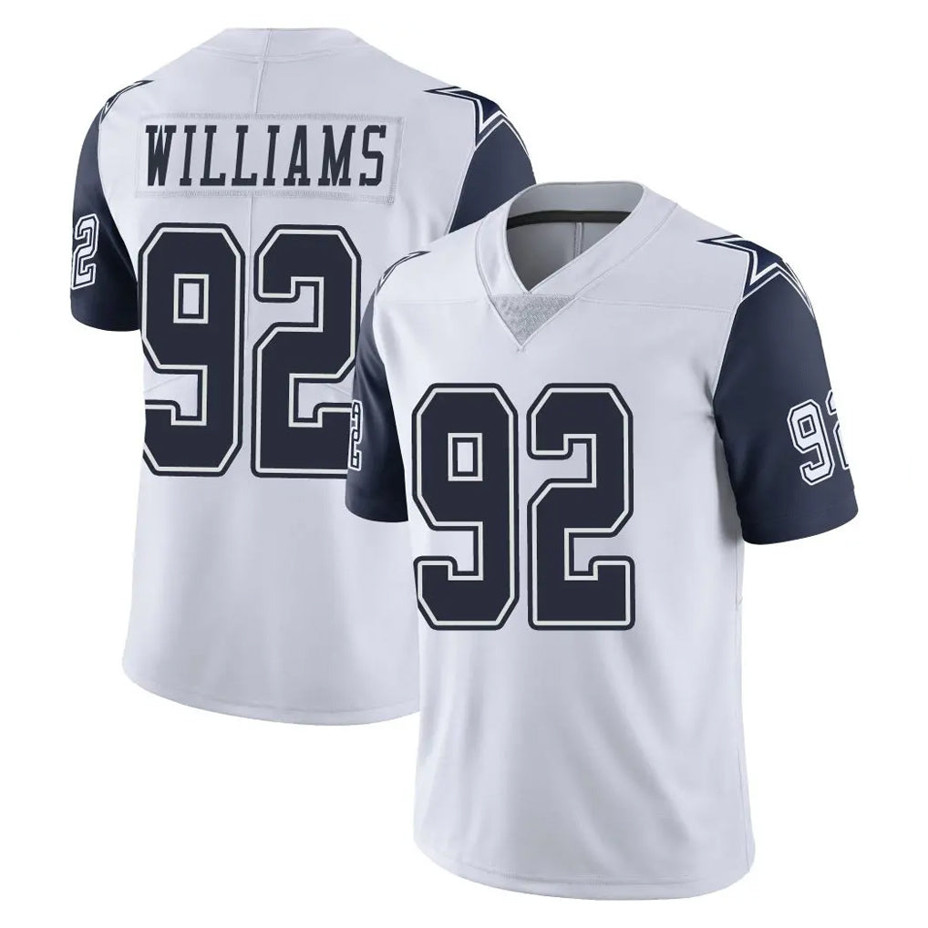 D.Cowboys #92 Quinnen Williams Player White-Navy Limited Color Rush Vapor Untouchable Home Game Jdoa Stitched Jerseys