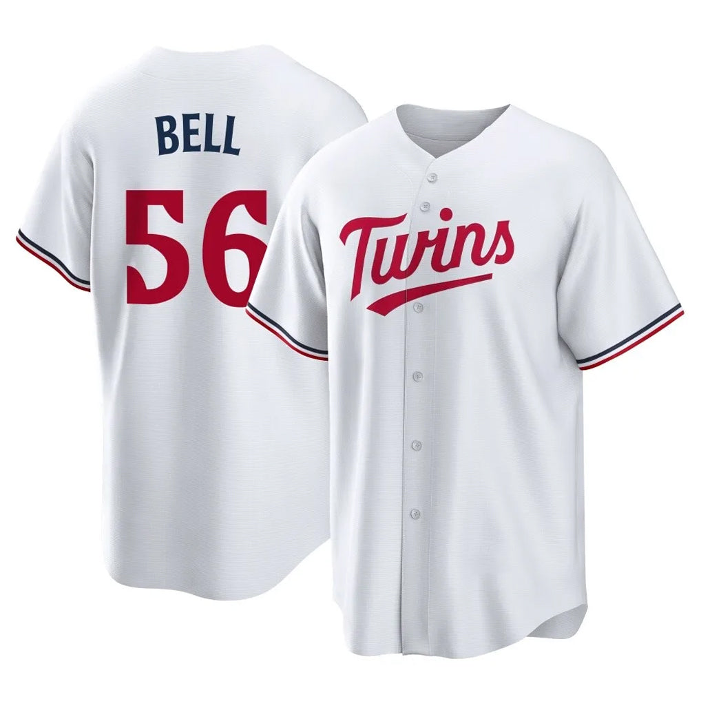 M.Twins #56 Josh Bell Player White Home Game Jdoa Stitched Jerseys