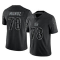 C.Bengals #78 Anthony Munoz Player Black Reflective Limited Game Jdoa Stitched Jerseys