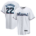 M.Marlins #22 Sandy Alcantara Player White  Home Game Jdoa Stitched Jerseys