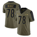 C.Bengals #78 Anthony Munoz Player Olive Salute to Service Game Jdoa Stitched Jerseys