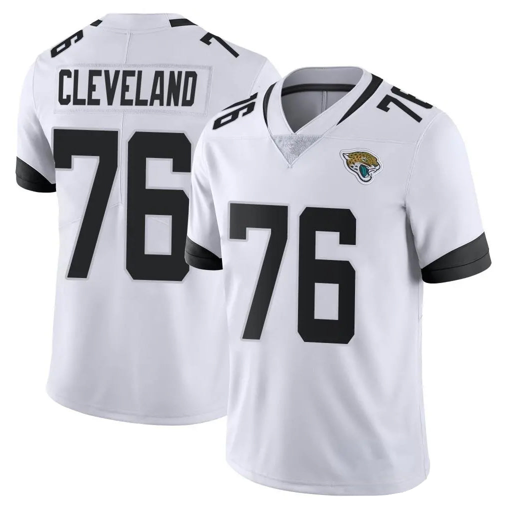 J.Jaguars #76 Ezra Cleveland Player White Vapor Untouchable Limited Home Game Jdoa Stitched Jerseys