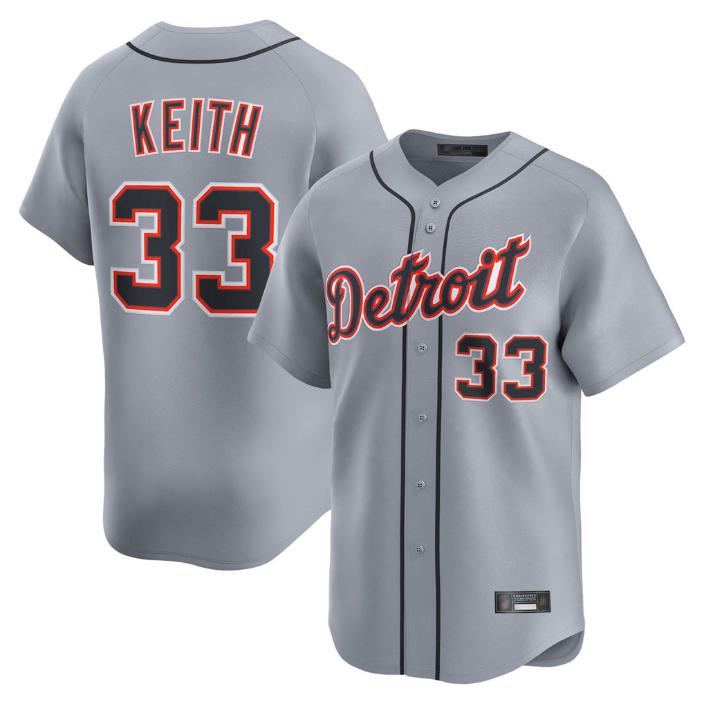 D.Tigers #33 Colt Keith Player Gray Home Limited Jdoa Stitched Jerseys