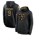 C.Bears #9 Jim McMahon Player Black Salute to Service Pullover Hoodies Limited Jdoa Stitched Jerseys