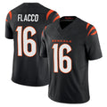 C.Bengals #16 Joe Flacco Player Black Vapor F.U.S.E. Limited Home Game Jdoa Stitched Jerseys