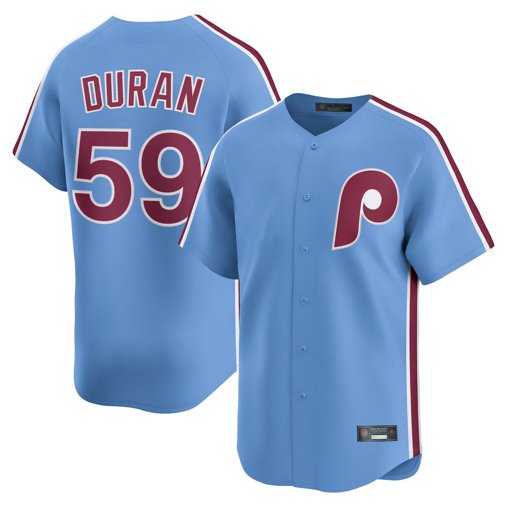 P.Phillies #59 Jhoan Duran Player Light Blue Home Game Jdoa Stitched Jerseys