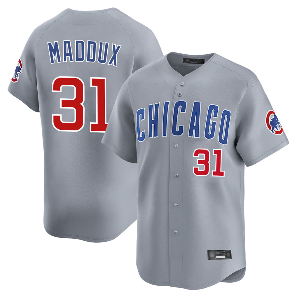 C.Cubs #31 Greg Maddux Player Gray Road Limited Home Jdoa Stitched Jerseys