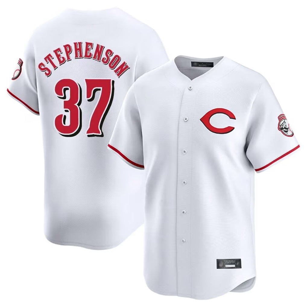 C.Reds #37 Tyler Stephenson Player White Limited Home Jdoa Stitched Jerseys