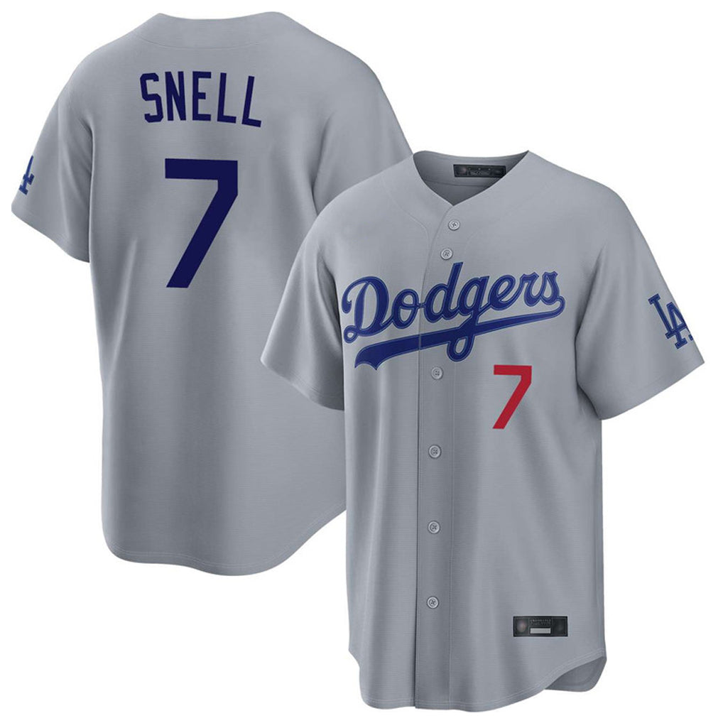 LA.Dodgers #7 Blake Snell Player Gray Game Home Jdoa Stitched Jerseys