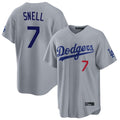 LA.Dodgers #7 Blake Snell Player Gray Game Home Jdoa Stitched Jerseys