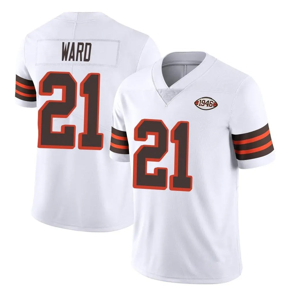 C.Browns #21 Denzel Ward Player White Limited  Vapor 1946 Collection Alternate Game Jdoa Stitched Jerseys