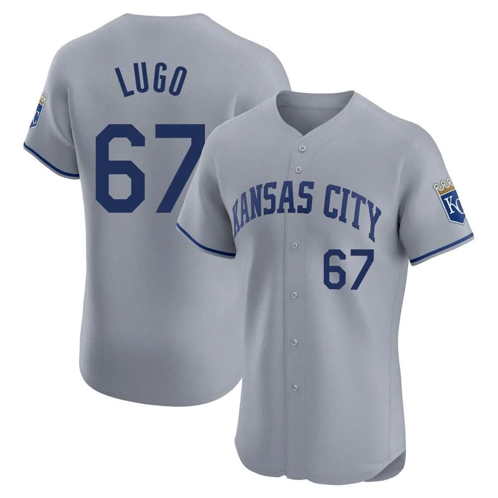 KC.Royals #67 Seth Lugo Player Gray Limited Elite Home Jdoa Stitched Jerseys