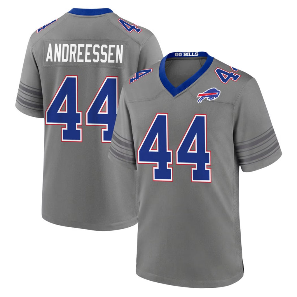 B.Bills #44 Joe Andreessen Player Gray Nickel City Home Game Jdoa Stitched Jerseys