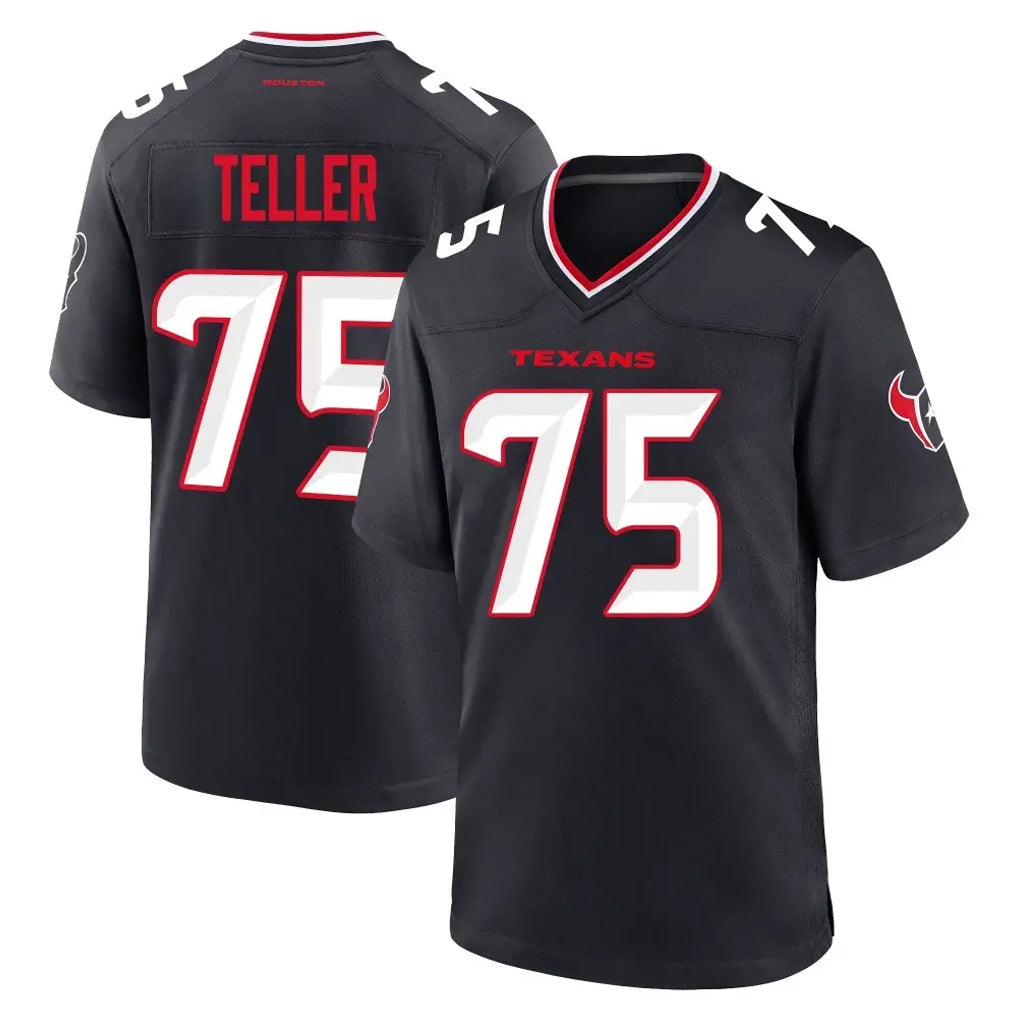 H.Texans #75 Wyatt Teller Player Navy Team Home Game Jdoa Stitched Jerseys