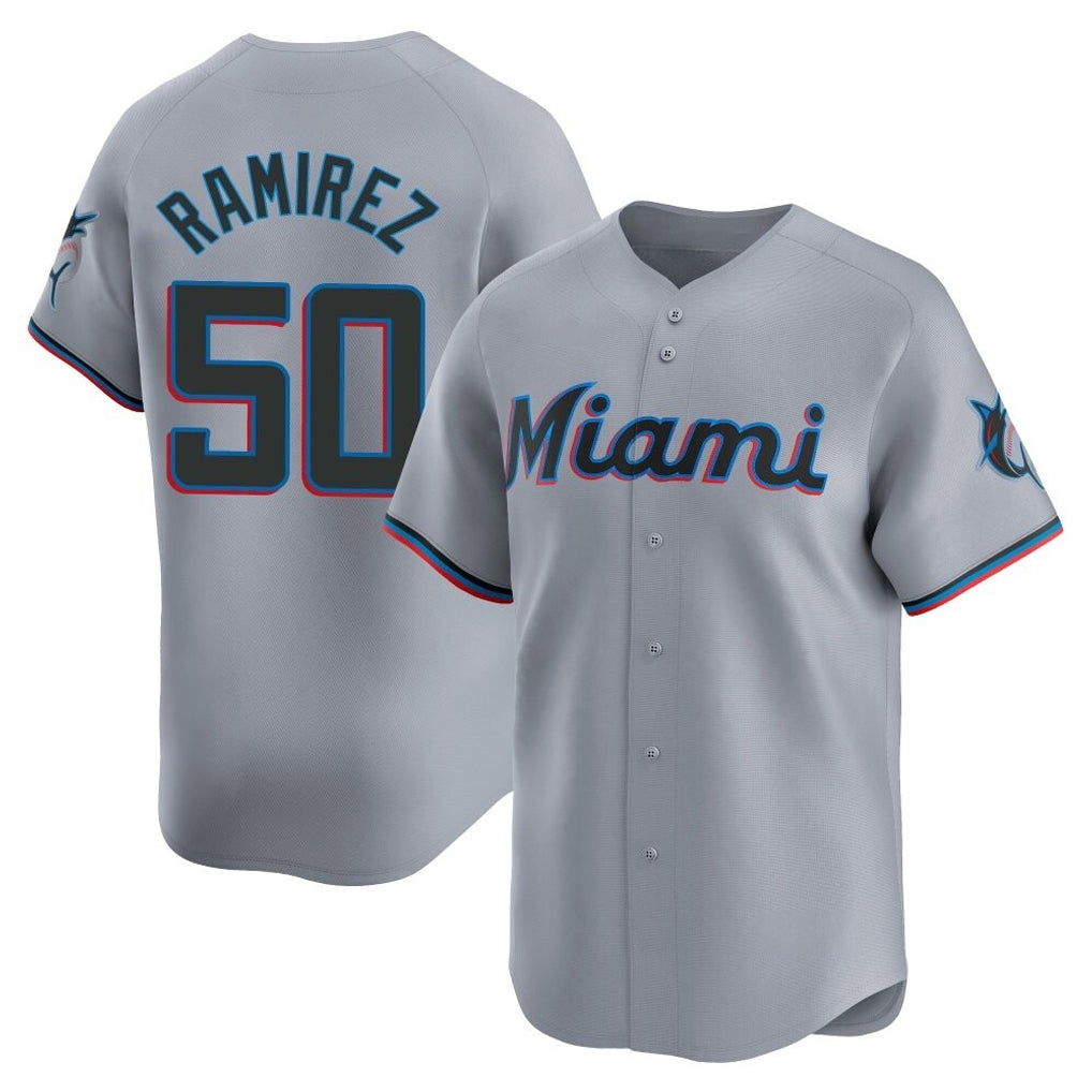M.Marlins #50 Agustin Ramirez Player Gray Home Limited Jdoa Stitched Jerseys