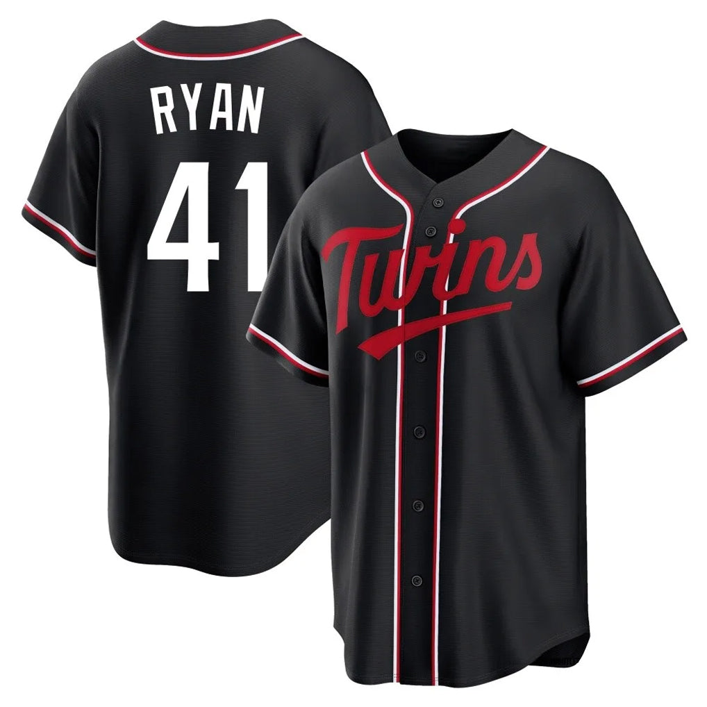 M.Twins #41 Joe Ryan Player Black Fashion Out Home Limited Jdoa Stitched Jerseys