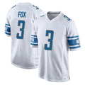 D.Lions #3 Jack Fox Player White Home Game Jdoa Stitched Jerseys