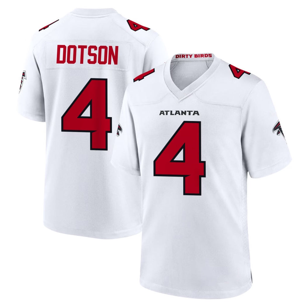 A.Falcons #4 Jahan Dotson Player White Team Color Home Game Jdoa Stitched Jerseys