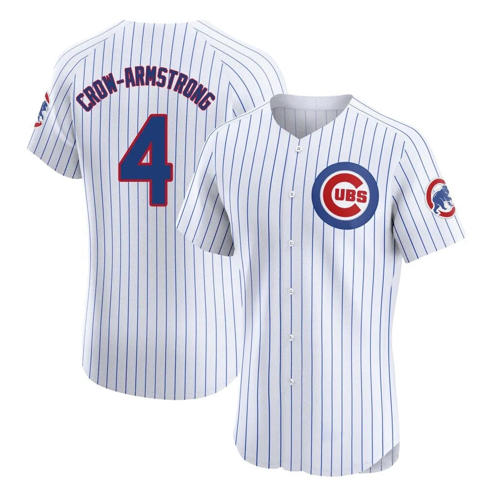 C.Cubs #4 Pete Crow-Armstrong Player White Limited Elite Home Game Jdoa Stitched Jerseys
