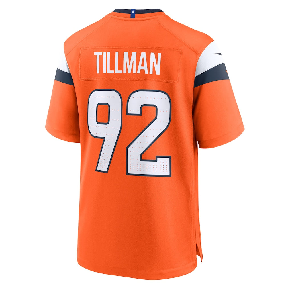 Jdoa D.Broncos #92 Dondrea Tillman Orange Team Game Jersey