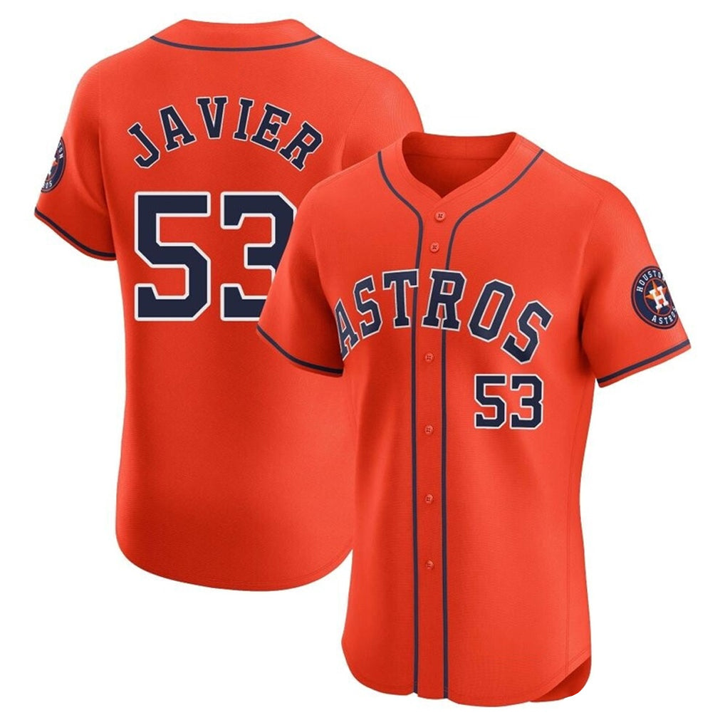 H.Astros #53 Cristian Javier Player Orange Home Limited Elite Jdoa Stitched Jerseys