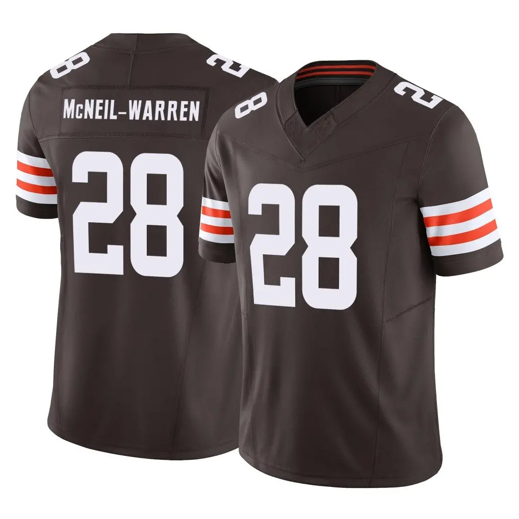 C.Browns #28 Emmanuel McNeil-Warren Player Brown Vapor F.U.S.E. Limited Home Game Jdoa Stitched Jerseys