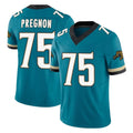 J.Jaguars #75 Emmanuel Pregnon Player Teal Prowler Throwback Vapor F.U.S.E. Limited Home Game Jdoa Stitched Jerseys