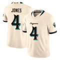 J.Jaguars #4 Jarrian Jones Player Natural Limited 2026 Rivalries Collection Game Jdoa Stitched Jerseys