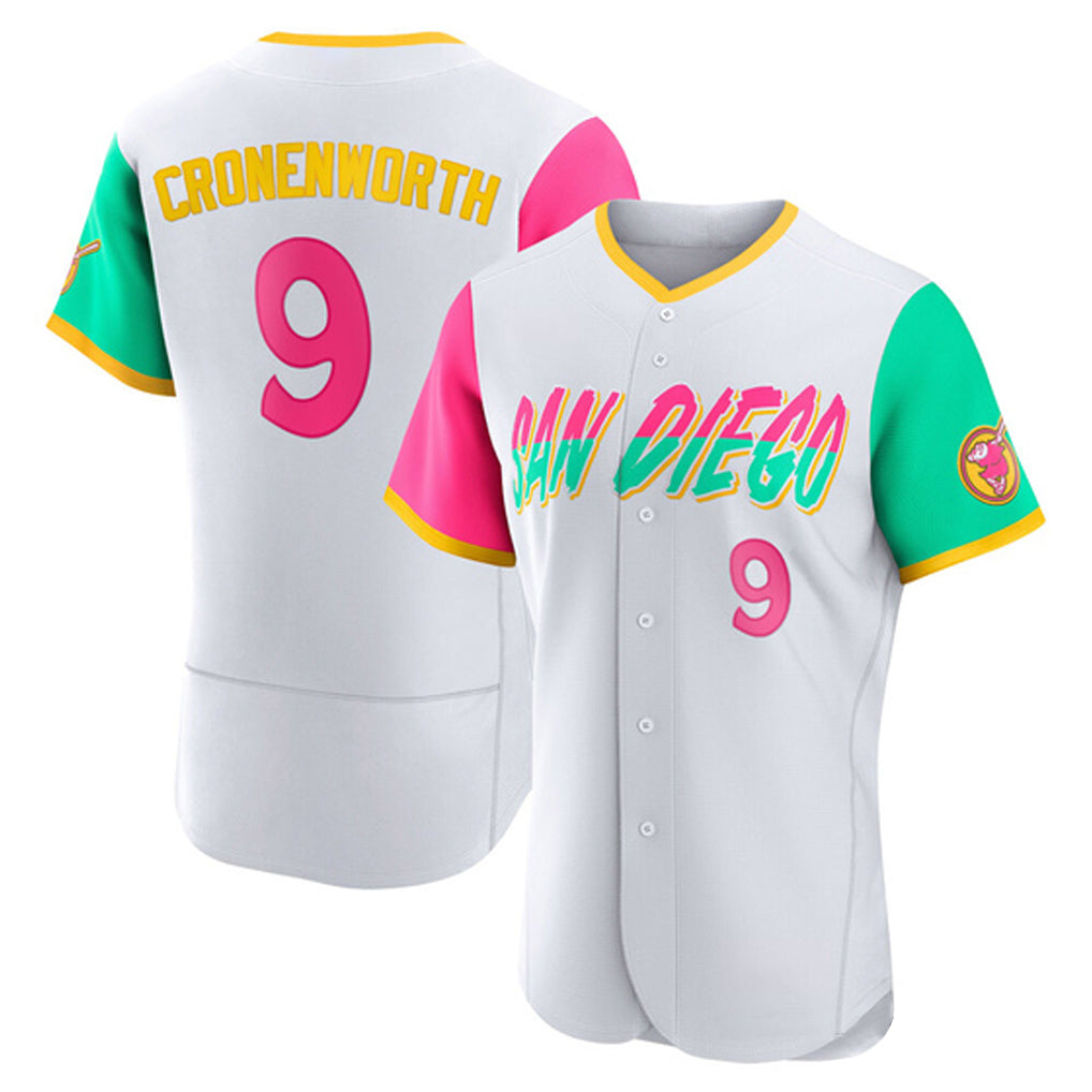 S.Diego Padres #9 Jake Cronenworth Player White City Connect Home Limited Elite Jdoa Stitched Jerseys