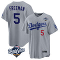 LA.Dodgers #5 Freddie Freeman Player Gray World Series Game Home Jdoa Stitched Jerseys