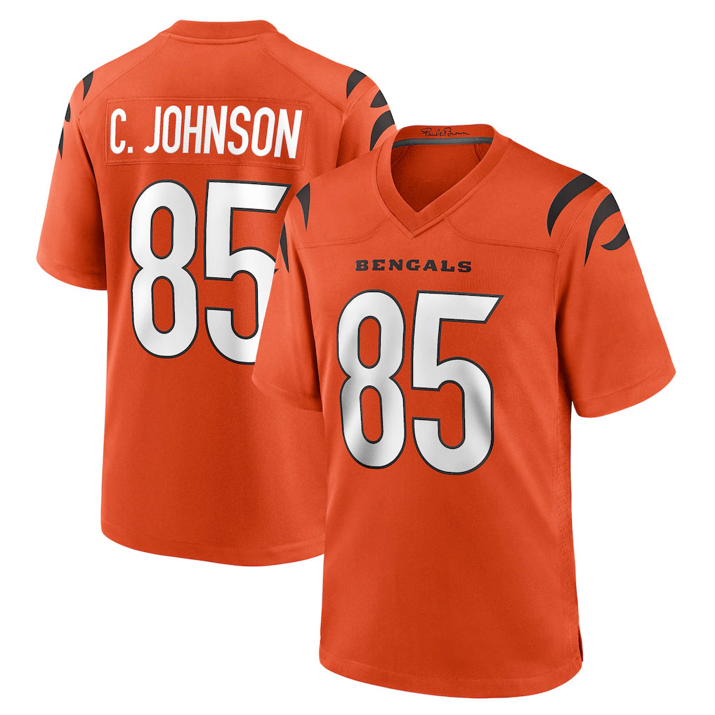 C.Bengals #85 Chad Johnson Player Orange Home Game Jdoa Stitched Jerseys