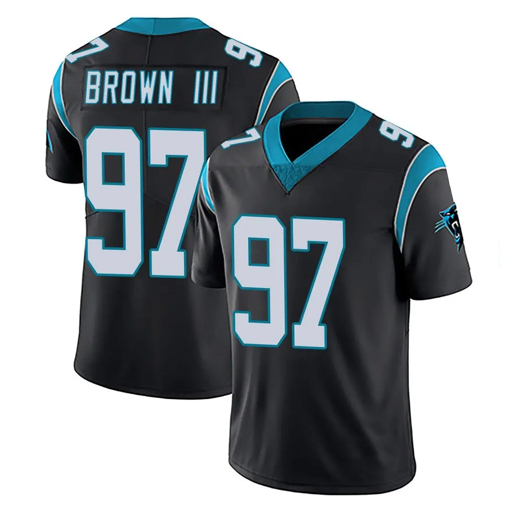 C.Panthers #97 Bobby Brown III Player Black Vapor Untouchable Limited Game Jdoa Stitched Jerseys