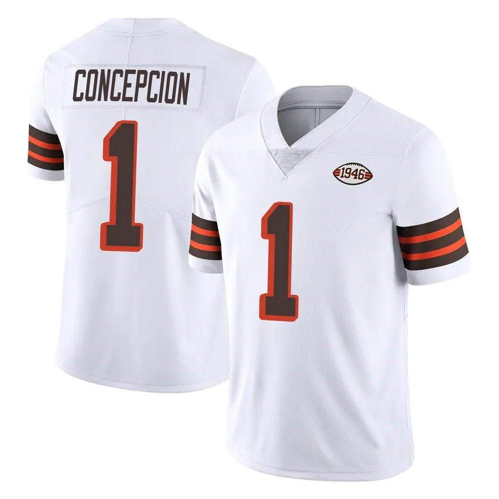 C.Browns #1 KC Concepcion Player White Limited  Vapor 1946 Collection Alternate Game Jdoa Stitched Jerseys