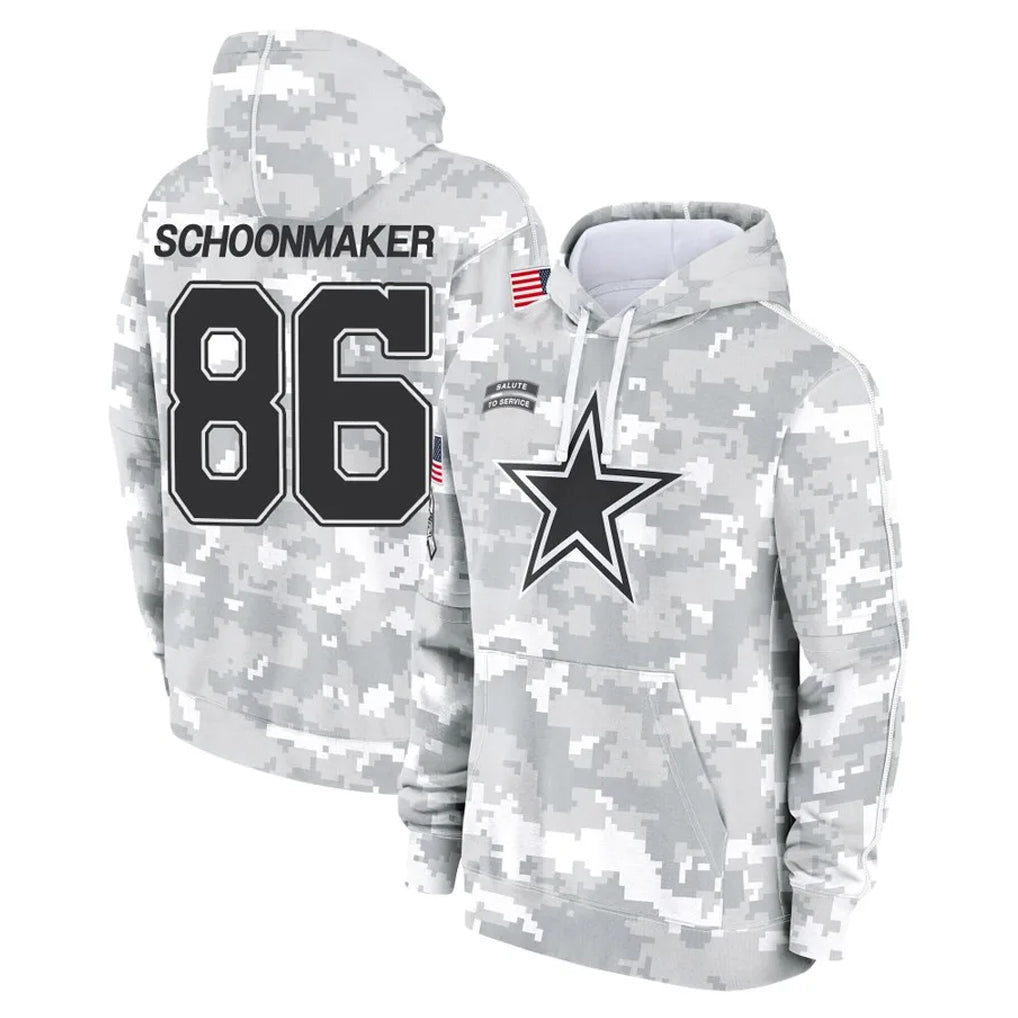 D.Cowboys #86 Luke Schoonmaker Player Arctic Camo Salute to Service Hoodies Limited Game Jdoa Stitched Jerseys