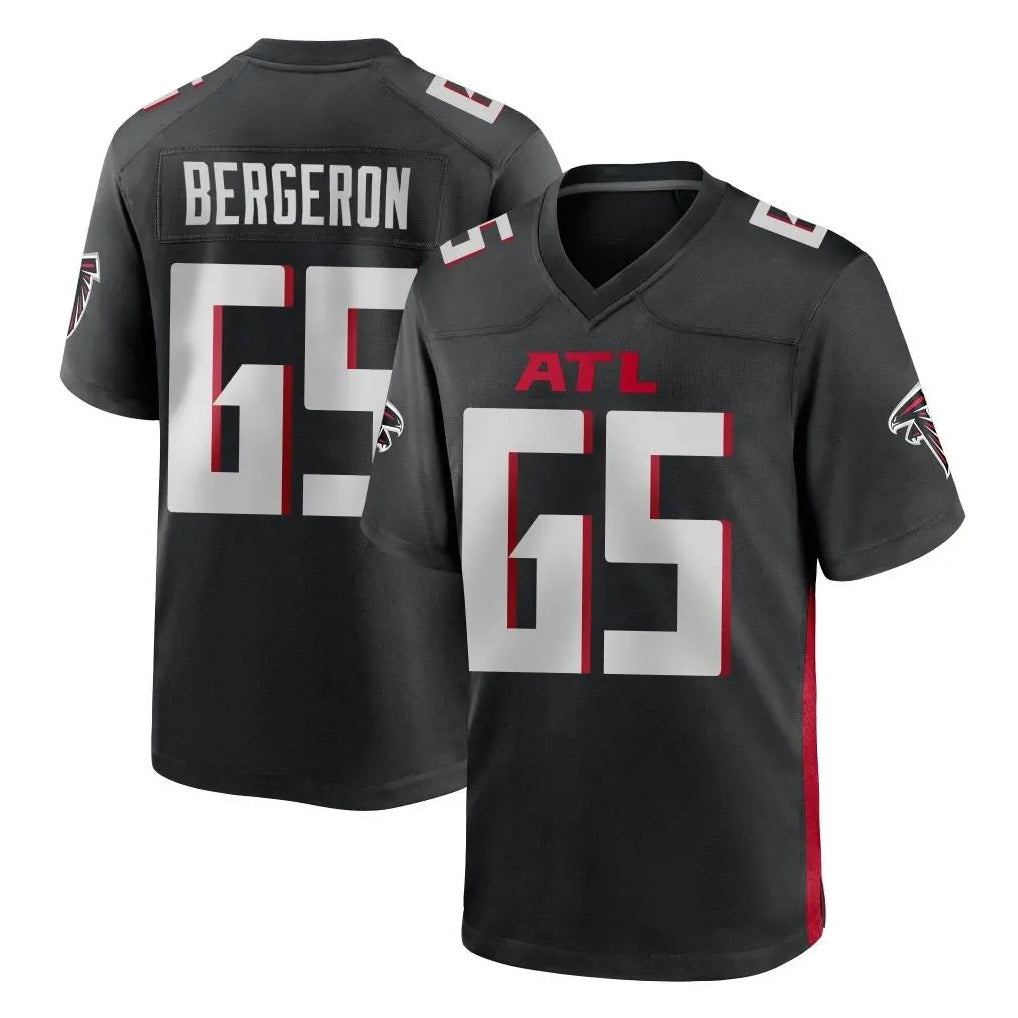 A.Falcons #65 Matthew Bergeron Player Black Home Game Jdoa Stitched Jerseys