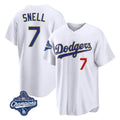 LA.Dodgers #7 Blake Snell Player Gold White 2026 Collection Stadium Limited World Series Meet Jdoa Stitched Jerseys